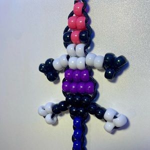 handmade LGBTQ gender fluid pride gecko lizard bead keychain
